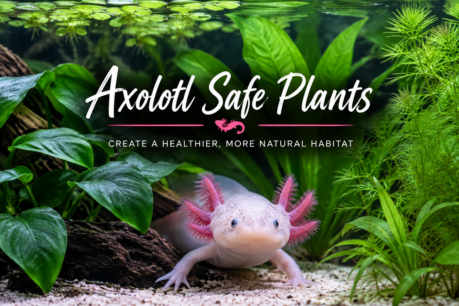 Live aquarium plants selected for axolotl tanks