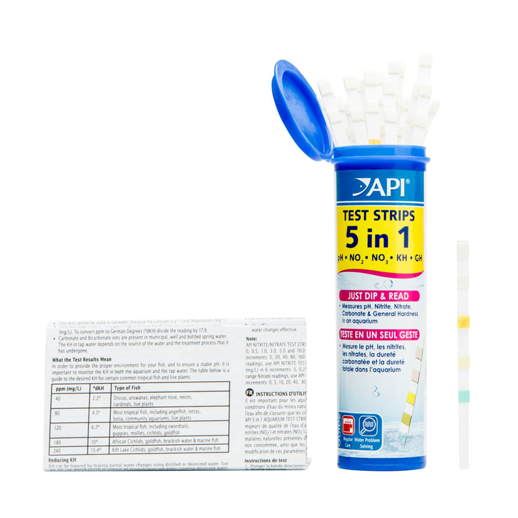 API 5-in-1 Aquarium Test Strips package details