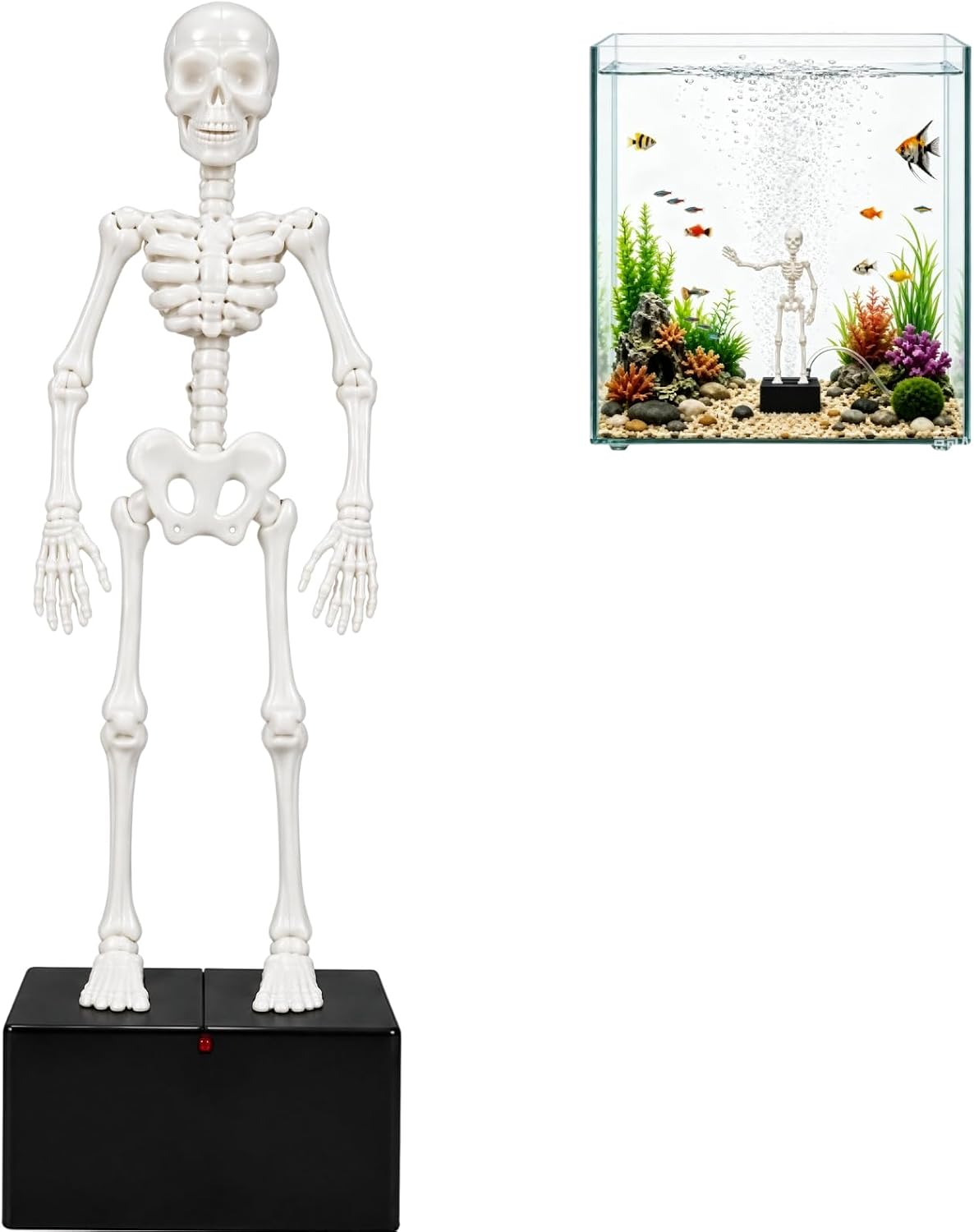 Dancing skeleton aquarium bubbler decoration product photo
