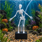 Dancing skeleton bubbler ornament for aquarium display
