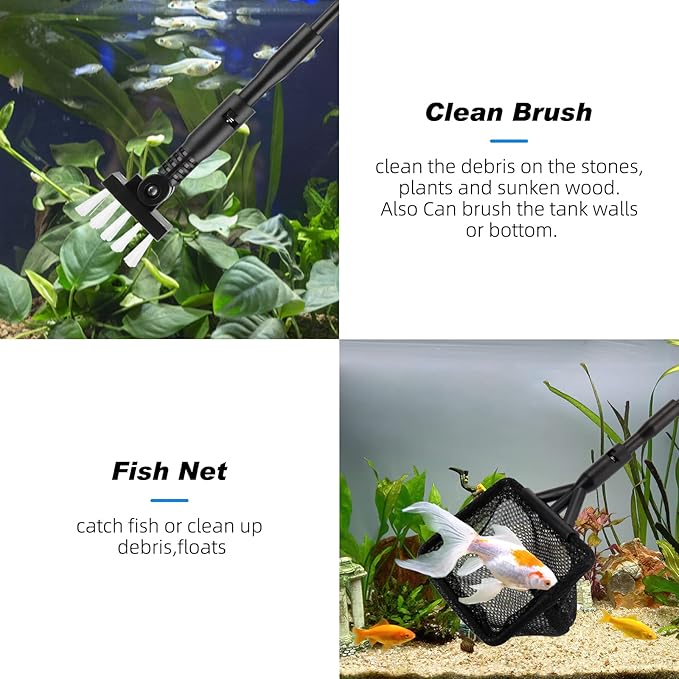 hygger 4-in-1 Small Aquarium Cleaning Tool Kit