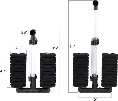 Filtro de esponja biológica doble AQUANEAT – Hasta 55 galones