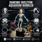 Halloween-style dancing skeleton aquarium air bubbler decoration