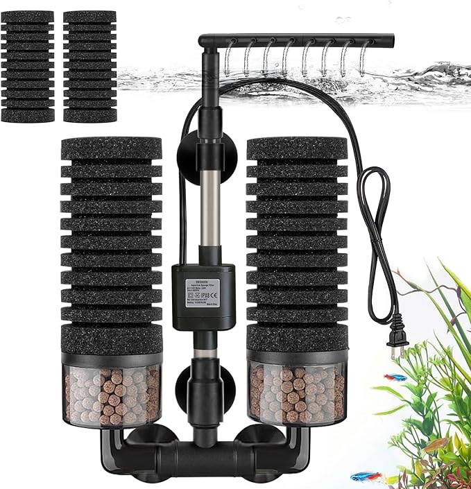 Electric Aquarium Sponge Filter with Pump – 10–20 Gallons